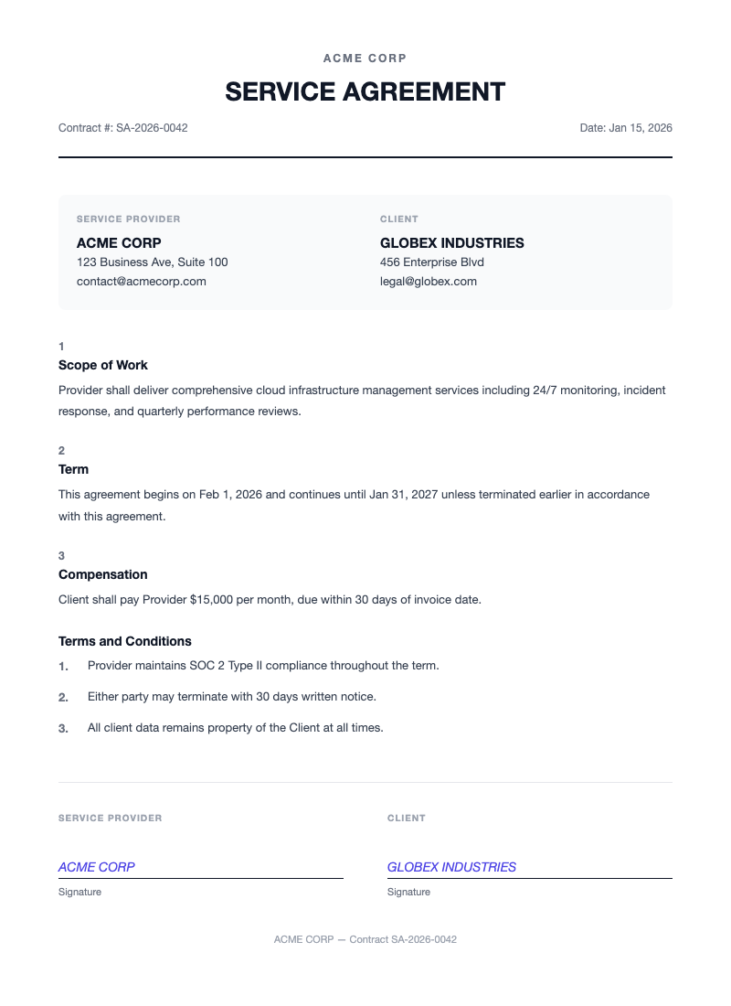 Contract Preview