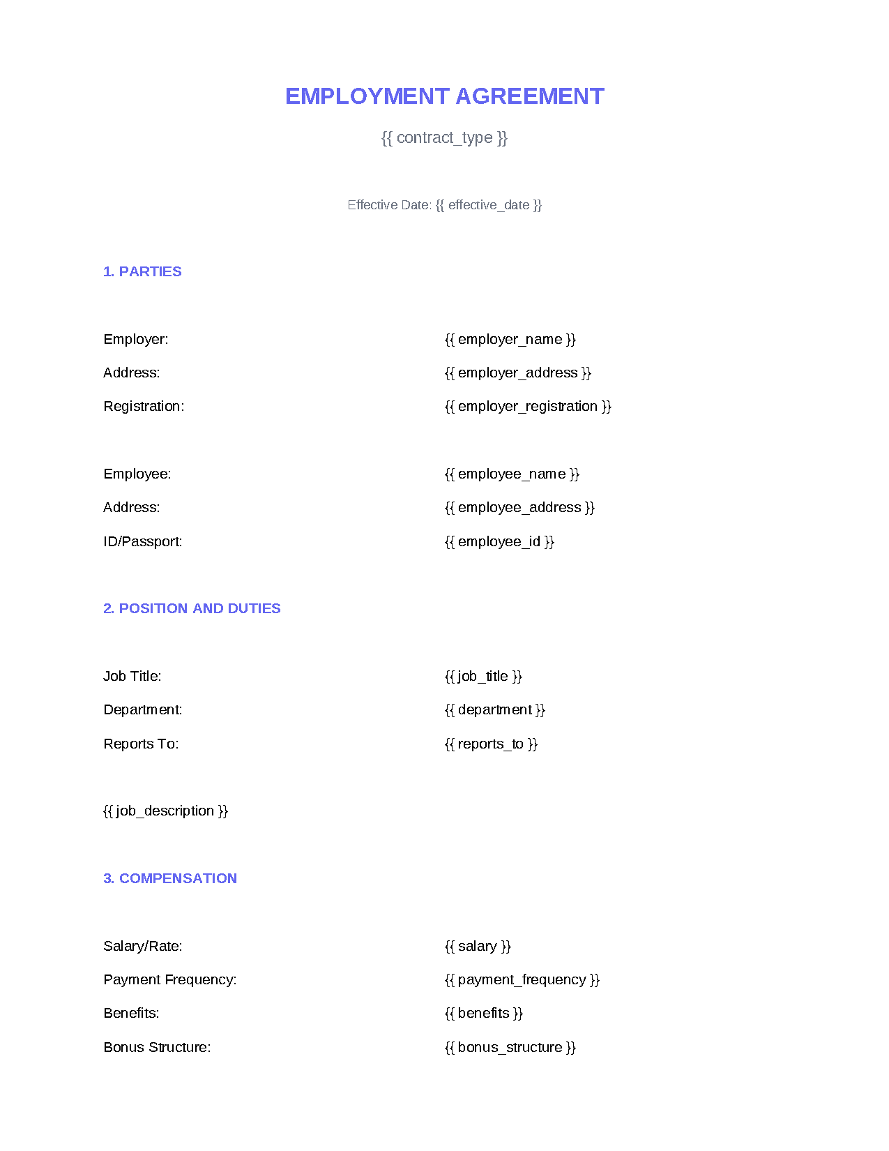 Employment Contract Preview