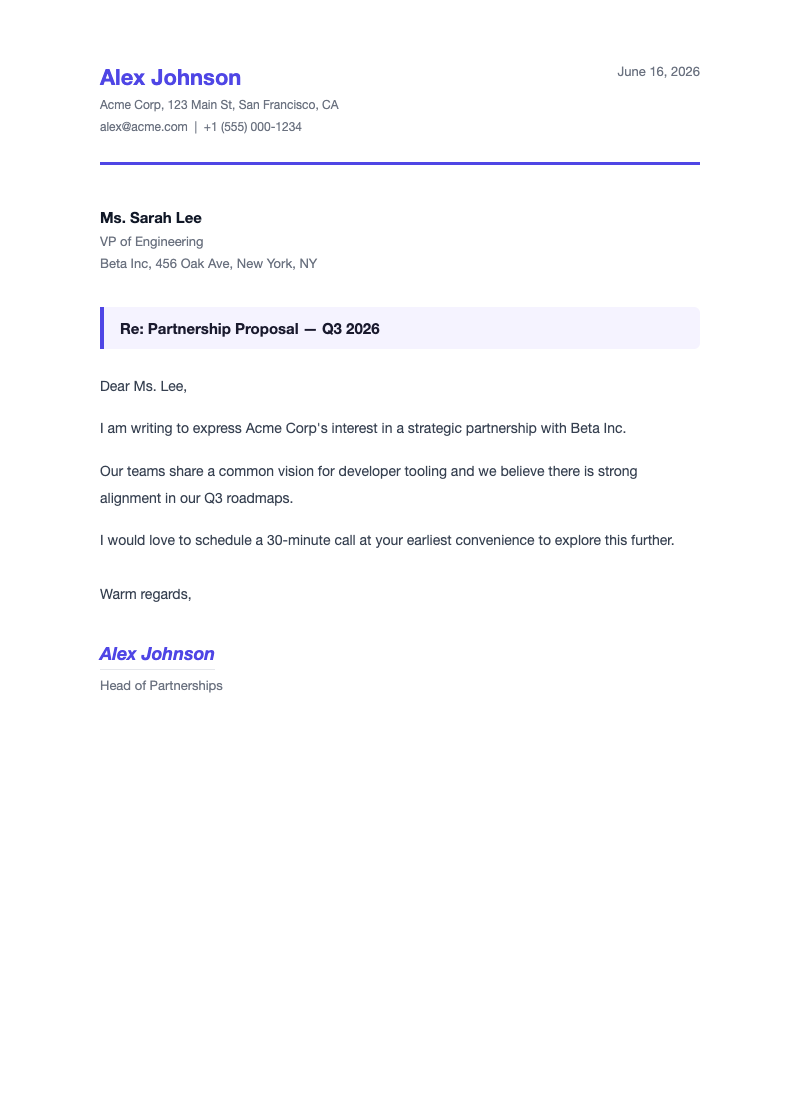 Letter Preview