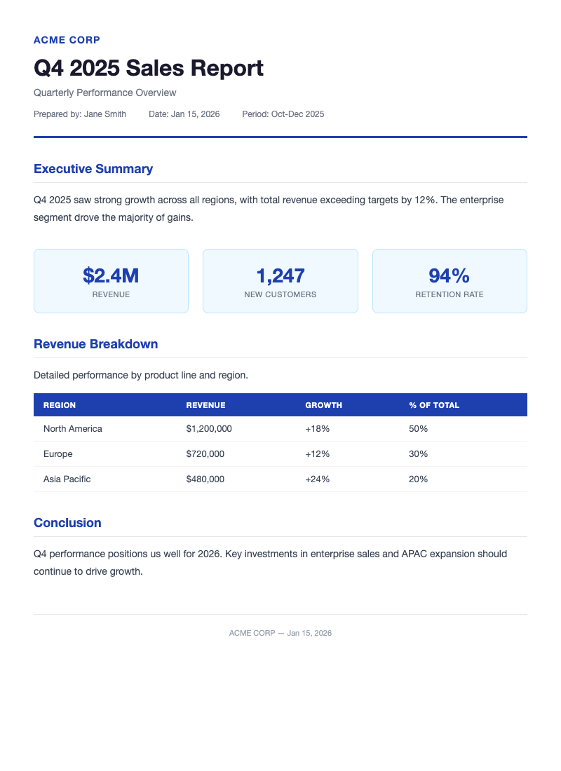 Report Preview